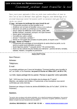 Les ateliers du Permaraicher 2017 Février
