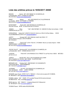 Liste des arbitres pr&eacute;vus