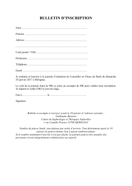 bulletin d`inscription