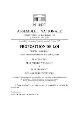 N° 4427 ASSEMBLÉE NATIONALE PROPOSITION DE LOI