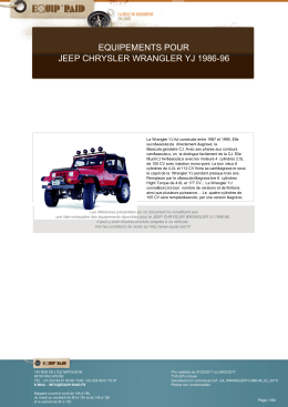 equipements pour jeep chrysler wrangler yj 1986-96