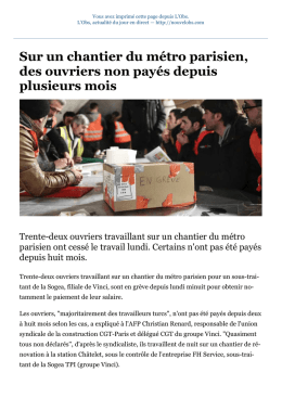 Sur un chantier du métro parisien, des ouvriers non payés