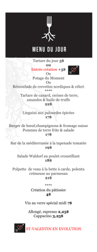 Menu du Jour