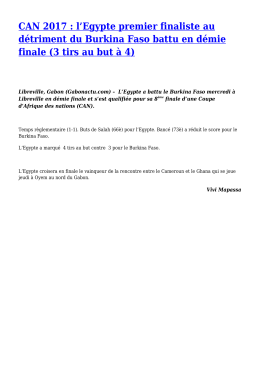CAN 2017 : l`Egypte premier finaliste au détriment du Burkina Faso
