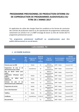 programme previsionnel au titre de 2017