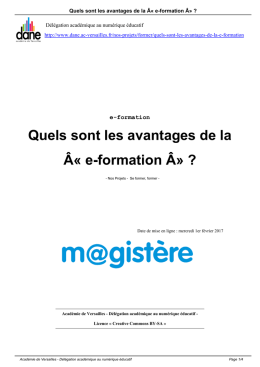 Quels sont les avantages de la Â« e-formation Â