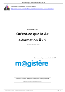 Qu`est-ce que la &Acirc;&laquo; e-formation &Acirc; - DANE de Versailles