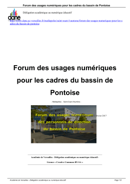 Forum des usages num&eacute;riques pour les cadres du bassin de Pontoise