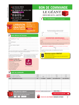 BON DE COMMANDE - Le G&eacute;ant des Beaux-Arts