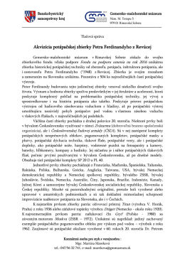 Akvizícia potápačskej zbierky P. Ferdinandyho