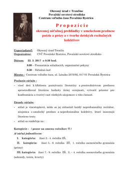 Propoz&iacute;cie - Centrum voľn&eacute;ho času Považsk&aacute; Bystrica