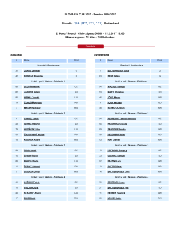 SLOVAKIA CUP 2017 - Sezóna 2016/2017 Slovakia Switzerland 2