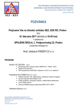 sez kes pozvánka 16.2.2017 finder - Regionálna odbočka SEZ