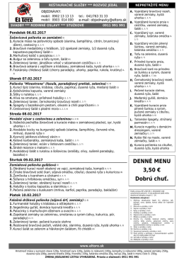 DENN&Eacute; MENU 3,50 &euro; Dobr&uacute; chuť.