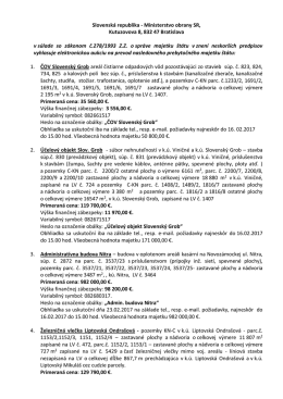 Elektronická aukcia na prevod nasledovného pr