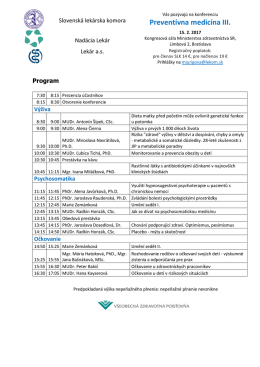 Preventívna medicína III. - Slovenská lekárska komora