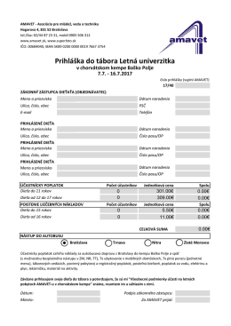 prihlášku