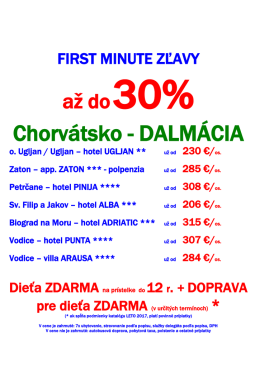 Chorvátsko - DALMÁCIA
