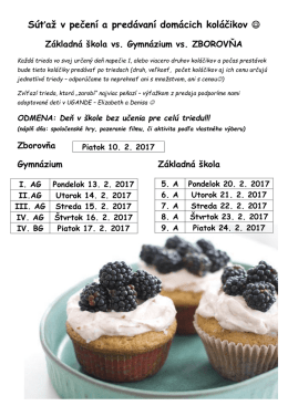 S&uacute;ťaž v pečen&iacute; a pred&aacute;van&iacute; dom&aacute;cich kol&aacute;čikov