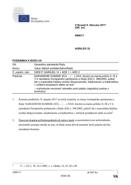 5989/17 zk/MC/kn 1 DGB 2B 1. Komisia predložila 19. janu&aacute;ra 2017