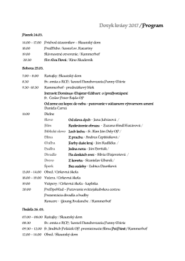 Dotyk kr&aacute;sy 2017 / Program