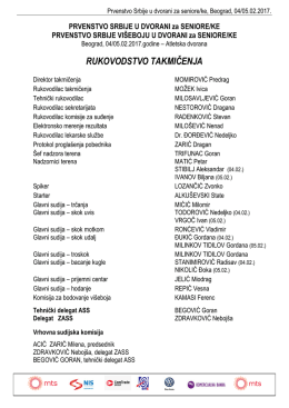 RUKOVODSTVO TAKMIČENJA