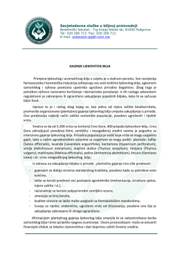 GAJENJE LJEKOVITOG BILJA Primjena ljekovitog i aromatičnog