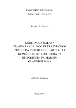 korelacija nalaza transkranijalnog ultrazvučnog pregleda