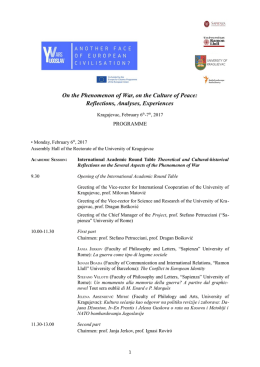 On the Phenomenon of War, on the Culture of