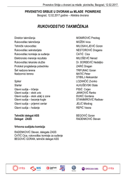 RUKOVODSTVO TAKMIČENJA