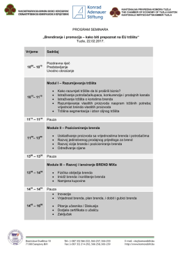 PROGRAM SEMINARA - Vanjskotrgovinska komora BiH