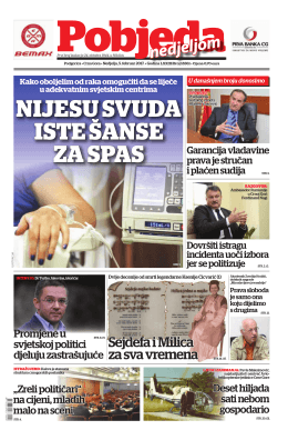 Pobjeda Nedjelja, 5. februar 2017. Politika