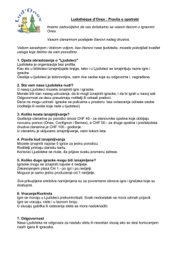 Ludothèque d`Onex : Pravila o upotrebi Imamo