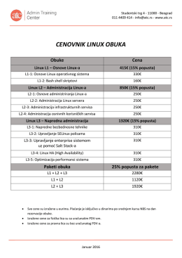 CENOVNIK LINUX OBUKA