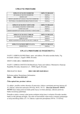1. upravne pristojbe i cijene obrazaca