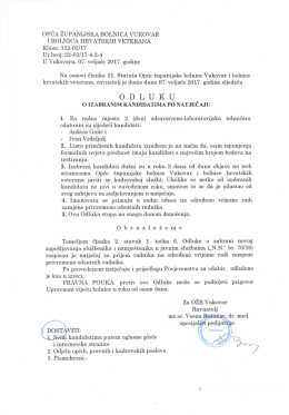 Odluku o izabranim kandidatima po natječaju