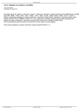 Javni natječaj za zamjenu zemlji&scaron;ta