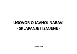 Sklapanje i izvršenje ugovora