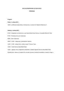 DIVE IN SPEARFISHING CUP 06.05.2017. PROGRAM: Program
