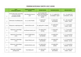 VREMENIK NATJECANJA I SMOTRI U 2017. GODINI