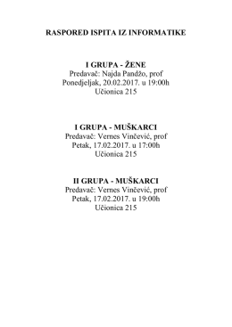 Informatika - I grupa (žene)
