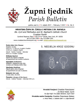 Župni tjednik - Croatian Church New York Home