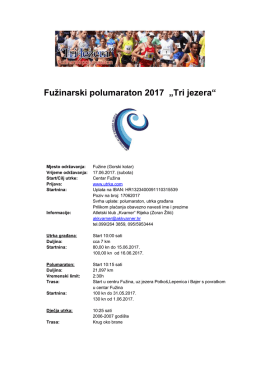 Fužinarski polumaraton 2017 &bdquo;Tri jezera&ldquo;