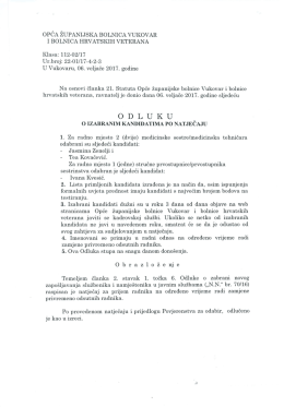 Odluku o izabranim kandidatima po natječaju