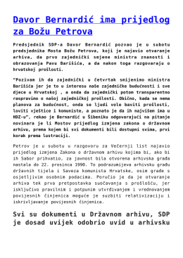 Davor Bernardić ima prijedlog za Božu Petrova