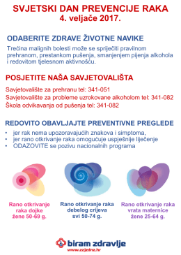 SVJETSKI DAN PREVENCIJE RAKA