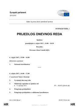 HR HR PRIJEDLOG DNEVNOG REDA