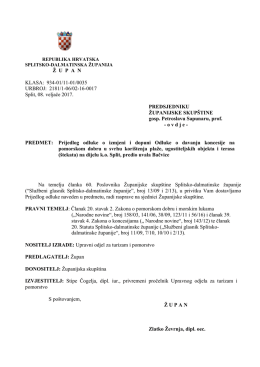 19.Prijedlog odluke o izmjeni i dopuni Odluke o davanju koncesije