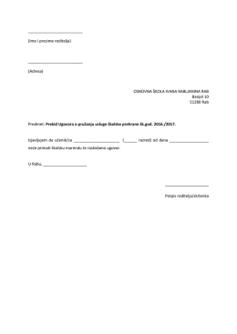 Prekid ugovora o &scaron;kolskoj marendi