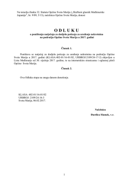 Odluka o poništenju natječaja za dodjelu poticaja za uređenje